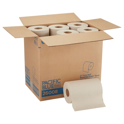 Pacific Blue Basic 2" Core Recycled Paper Towel Roll